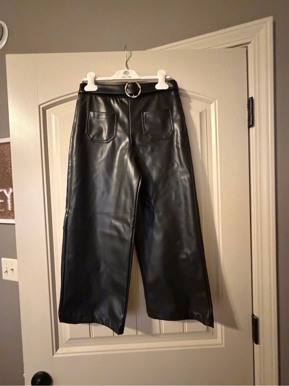 NWOT ABEL & LULA FAUX LEATHER BLACK PANT Girls Size 12